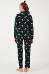 Standart Fit Düğmeli Polarlı Kadın Pijama Takımı 6095615 YEŞİL