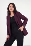 Standart Fit Mono Yaka Desenli Astar Detaylı Blazer Kadın Ceket 6524003 MÜRDÜM