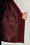 Standart Fit Mono Yaka Desenli Astar Detaylı Blazer Kadın Ceket 6524003 BORDO