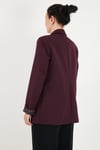 Standart Fit Mono Yaka Desenli Astar Detaylı Blazer Kadın Ceket 6524003 MÜRDÜM