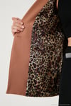 Standart Fit Mono Yaka Desenli Astar Detaylı Blazer Kadın Ceket 6524003 CAMEL