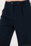 Standart Fit Yüksek Bel Bol Paça Kadın Pantolon 6522280 LACİVERT