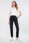 Star Süper Yüksek Bel Dar Paça Mom Jeans Kadın Kot Pantolon 101077-82224 FÜME