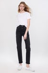 Star Süper Yüksek Bel Dar Paça Mom Jeans Kadın Kot Pantolon 101077-82224 FÜME