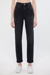 Star Süper Yüksek Bel Dar Paça Mom Jeans Kadın Kot Pantolon 101077-82224 FÜME