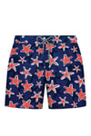 Starfish Desenli Hızlı Kuruyan Erkek Mayo Short JFSSSWL81 LACİVERT-KIRMIZI