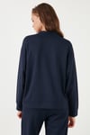 Streç Bisiklet Yaka Oversize Fit Scuba Kadın Sweat 5865879 LACİVERT