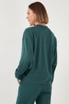 Streç Bisiklet Yaka Oversize Fit Scuba Kadın Sweat 5865879 NEFTİ