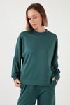 Streç Bisiklet Yaka Oversize Fit Scuba Kadın Sweat 5865879 NEFTİ