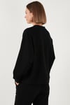 Streç Bisiklet Yaka Oversize Fit Scuba Kadın Sweat 5865879 SİYAH