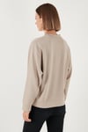 Streç Bisiklet Yaka Oversize Fit Scuba Kadın Sweat 5865879 TAŞ