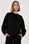 Streç Bisiklet Yaka Oversize Fit Scuba Kadın Sweat 5865879 SİYAH