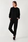 Streç Bisiklet Yaka Oversize Fit Scuba Kadın Sweat 5865879 SİYAH