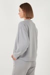 Streç Bisiklet Yaka Oversize Fit Scuba Kadın Sweat 5865879 GRİ