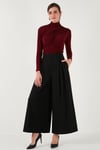 Streç Büzgü Detaylı Slim Fit Dik Yaka Kadın Bluz 669925 BORDO