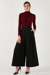 Streç Büzgü Detaylı Slim Fit Dik Yaka Kadın Bluz 669925 BORDO