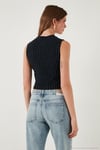 Streç Fitted Fit V Yaka Düğmeli Kadın Yelek 5865971 LACİVERT-BEYAZ