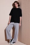 Streç Oversize Fit Bisiklet Yaka Kadın T Shirt 5865911 SİYAH