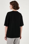 Streç Oversize Fit Bisiklet Yaka Kadın T Shirt 5865911 SİYAH