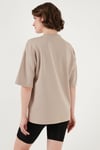 Streç Oversize Fit Bisiklet Yaka Kadın T Shirt 5865911 TAŞ