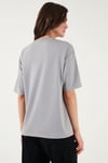 Streç Oversize Fit Bisiklet Yaka Kadın T Shirt 5865911 GRİ