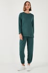Streç Oversize Fit Bisiklet Yaka Modal Kumaş Kadın Sweat 5865877 NEFTİ