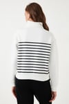 Streç Oversize Fit Yarım Fermuarlı Dik Yaka Kadın Sweat 5865883 EKRU
