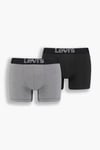 Streç Pamuklu 2 Pack Erkek Boxer 37149-0625 GRİ-SİYAH
