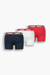 Streç Pamuklu 3 Pack Erkek Boxer 37149-0543 Kırmızı-Lacivert-Beyaz