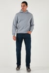 Streç Pamuklu Comfort Fit Yüksek Bel Boru Paça Jeans Erkek Kot Pantolon 4413C41TEXAS LACİVERT