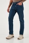 Streç Pamuklu Comfort Fit Yüksek Bel Boru Paça Jeans Erkek Kot Pantolon 4400C06TEXAS LACİVERT