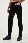 Streç Pamuklu Comfort Fit Yüksek Bel Boru Paça Jeans Erkek Kot Pantolon 4412C01TEXAS SİYAH