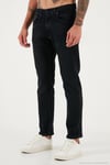 Streç Pamuklu Comfort Fit Yüksek Bel Boru Paça Jeans Erkek Kot Pantolon 4412C14TEXAS SİYAH