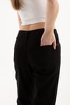 Streç Pamuklu Mom Fit Yüksek Bel Dar Paça Kadın Kot Pantolon 24K0534K1 SİYAH