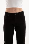 Streç Pamuklu Mom Fit Yüksek Bel Dar Paça Kadın Kot Pantolon 24K0534K1 SİYAH