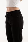 Streç Pamuklu Mom Fit Yüksek Bel Dar Paça Kadın Kot Pantolon 24K0534K1 SİYAH