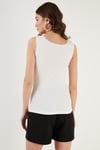 Streç Pamuklu Oversize Fit 2' li Paket Kadın Gömlek-Atlet Set 67810014979S2 Fıstık Yeşil-Ekru