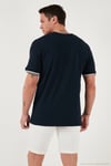 Streç Pamuklu Regular Fit Bisiklet Yaka Erkek T Shirt 5902981 İNDİGO