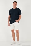 Streç Pamuklu Regular Fit Bisiklet Yaka Erkek T Shirt 5902981 İNDİGO