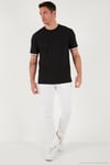 Streç Pamuklu Regular Fit Bisiklet Yaka Erkek T Shirt 5902981 SİYAH
