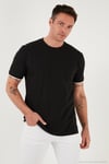 Streç Pamuklu Regular Fit Bisiklet Yaka Erkek T Shirt 5902981 SİYAH