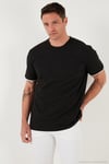 Streç Pamuklu Regular Fit Bisiklet Yaka Erkek T Shirt 5902981 SİYAH