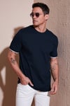 Streç Pamuklu Regular Fit Bisiklet Yaka Erkek T Shirt 5902981 İNDİGO