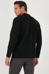Streç Pamuklu Regular Fit Düğmeli Polo Yaka Erkek Sweat 5905727 SİYAH
