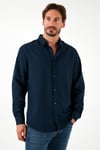 Streç Pamuklu Regular Fit Erkek Gömlek CF25W128861 İNDİGO