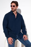 Streç Pamuklu Regular Fit Erkek Gömlek CF25W128861 İNDİGO