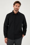 Streç Pamuklu Regular Fit Erkek Gömlek CF25W128861 SİYAH