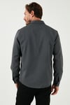 Streç Pamuklu Regular Fit Erkek Gömlek CF25W128861 ANTRASİT