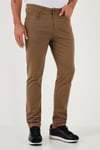 Streç Pamuklu Regular Fit Normal Bel Düz Paça Erkek Pantolon 674002 KOYU BEJ