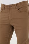 Streç Pamuklu Regular Fit Normal Bel Düz Paça Erkek Pantolon 674002 KOYU BEJ